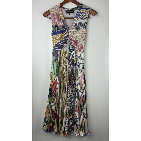 Anthropologie x Geisha Designs Jacinta Midi Dress Pleated Fit & Flare Size 0 - Picture 3 of 16